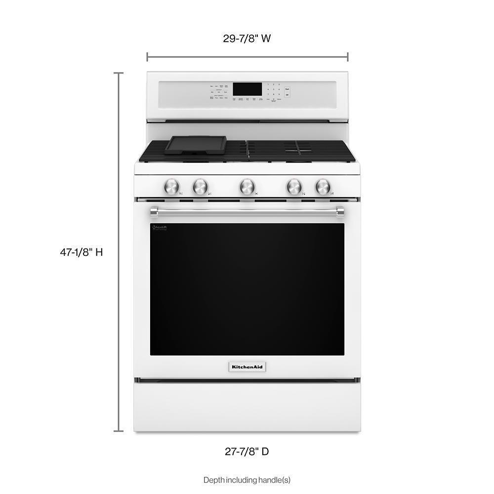 KITCHENAID KFGG500EWH White Kitchenaid 30-inch 5-burner Gas Convection Range
