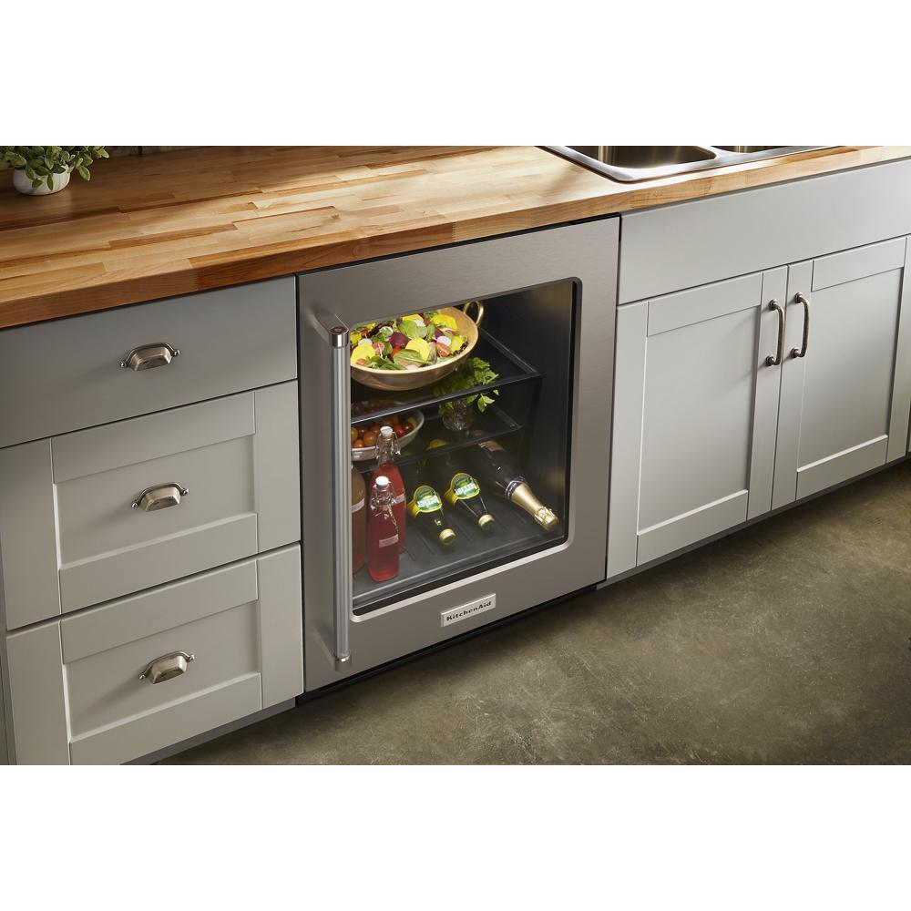 KITCHENAID KURR214KSB 24"" Undercounter Refrigerator With Glass Door - Black CABINET/STAIN...
