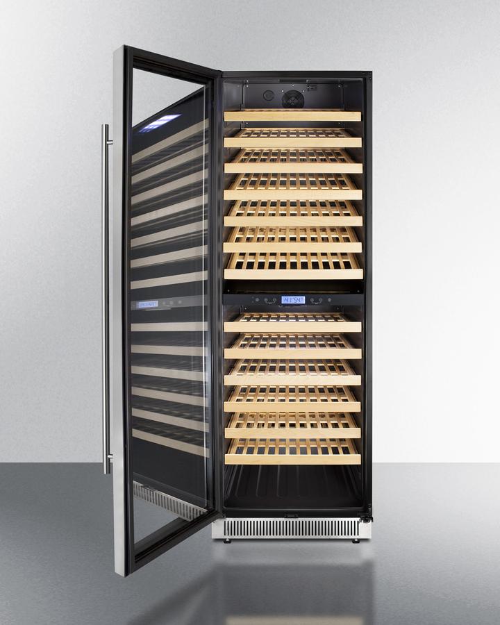 SUMMIT SWC1966BLHD Summit 24"" Wide Dual Zone Wine Cellar