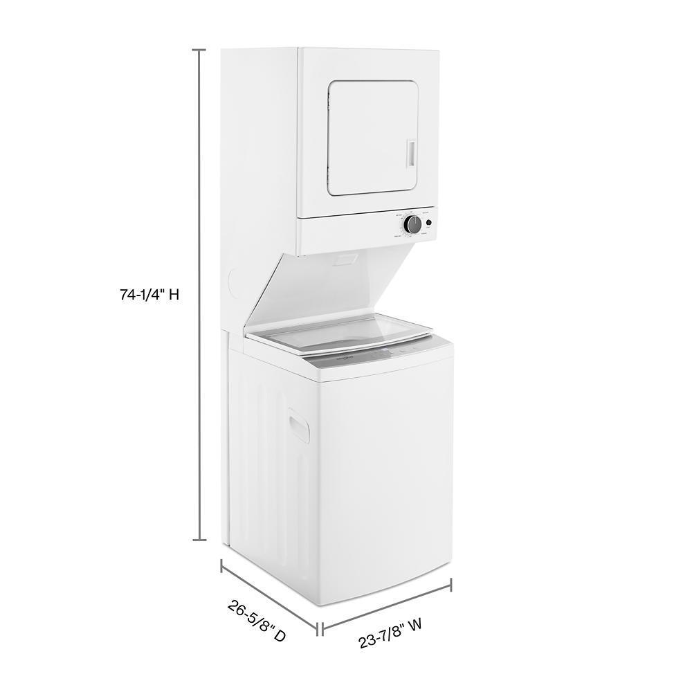 WHIRLPOOL WET4024HW Whirlpool 1.5 CU.FT Electric Stacked Laundry Center 6 Wash CYCLE...