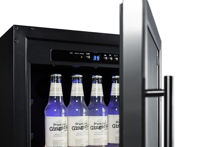 SUMMIT SCR1841B 18"" Wide Glass Door Refrigerator for Built-in or Freestanding Use, ...
