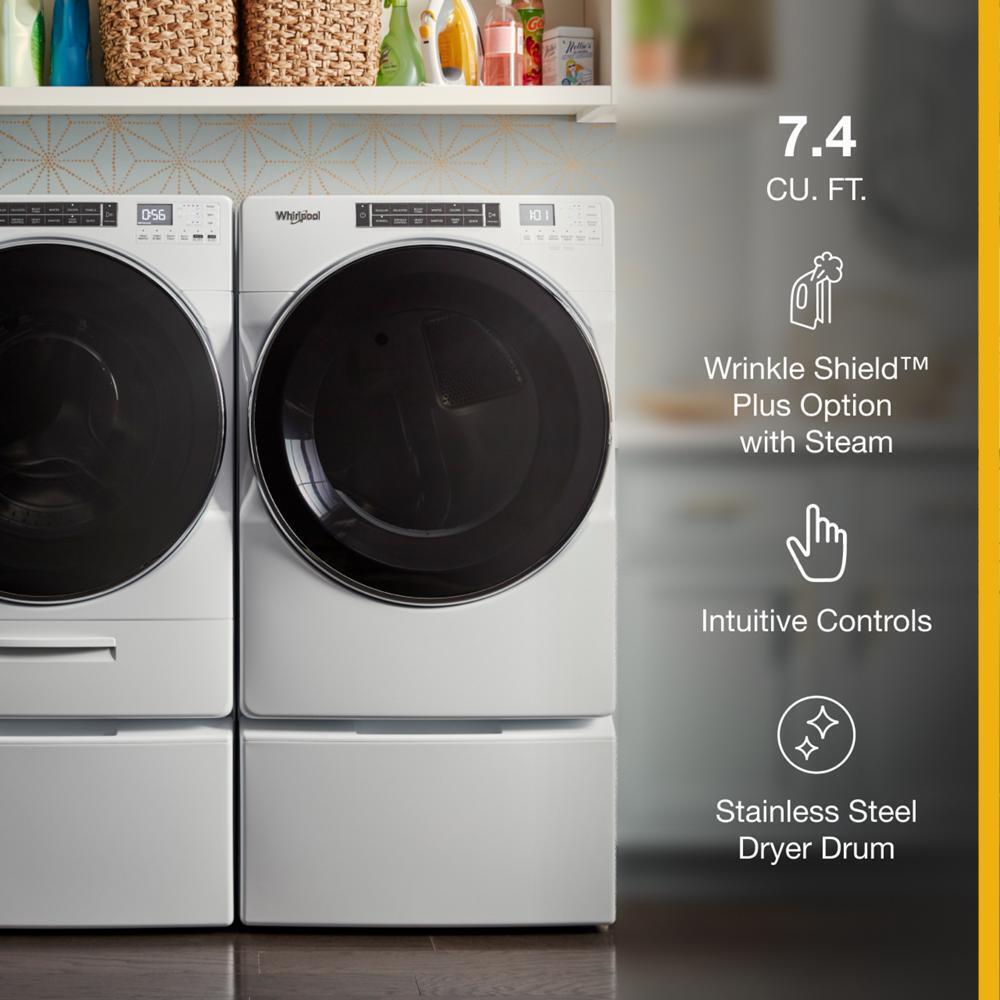 WHIRLPOOL WGD8620HW Whirlpool 7.4 CU.FT Front Load Gas Dryer With Intiutitive Touch ...