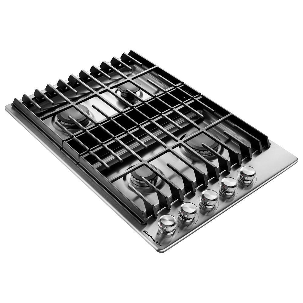 KITCHENAID KCGD500GSS KitchenAid 30"" 4 Burner Gas Downdraft Cooktop - Stainless Steel