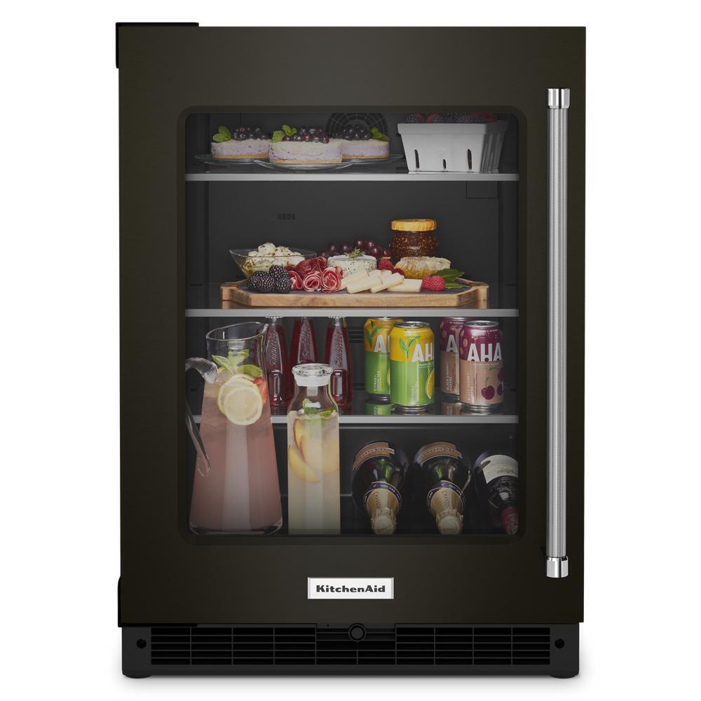 KITCHENAID KURL314KBS 24"" Undercounter Refrigerator With Glass Door and Shelves With META...