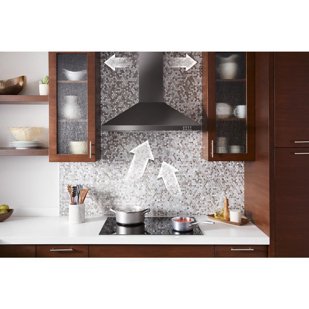 WHIRLPOOL WVW53UC0HV Whirlpool 30"" Contemporary Black Stainless Wall Mount Range Hood
