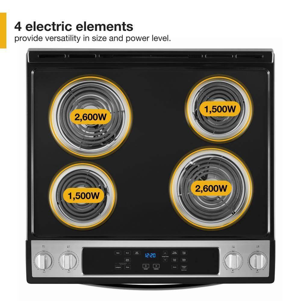 WHIRLPOOL WEC310S0LB 4.8 Cu. Ft. Whirlpool Electric Range With Frozen Bake TECHNO...