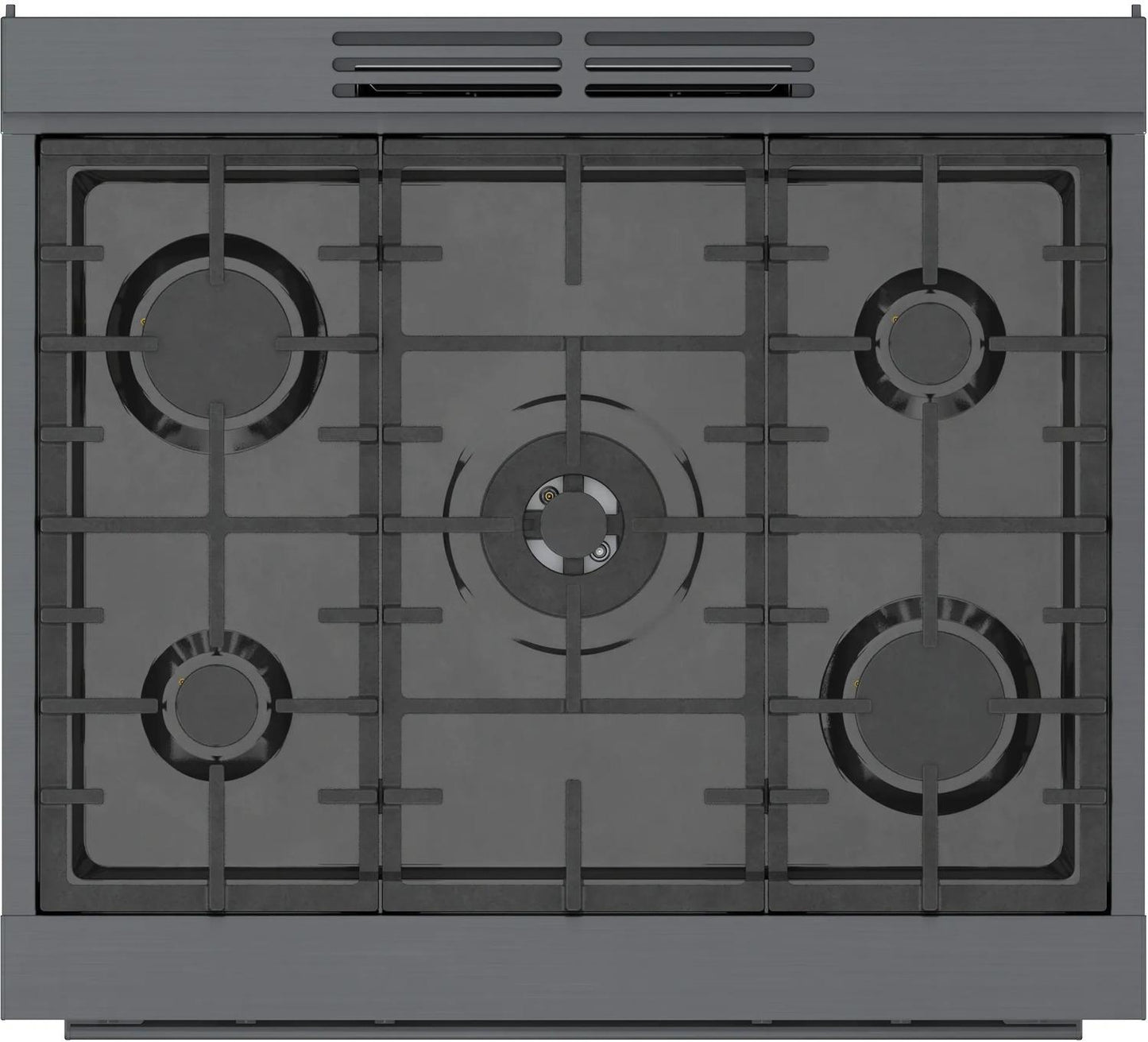 BOSCH HDS8045U 800 Series Dual Fuel Freestanding Range 30'' Black Stainless Steel ...