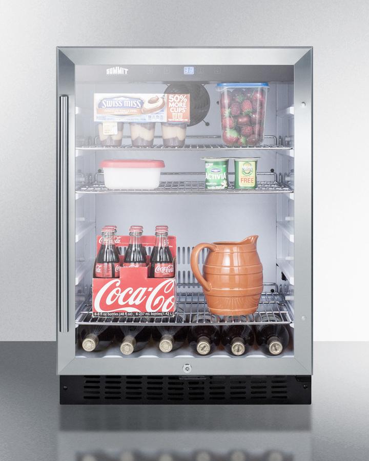 SUMMIT SCR2464 Built-in Undercounter Glass Door Beverage Refrigerator With DIGITAL...