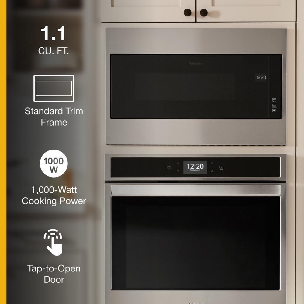 WHIRLPOOL WMT55511KS 1.1 Cu. Ft. Built-in Microwave With Standard Trim Kit - 19-1/8"" Height