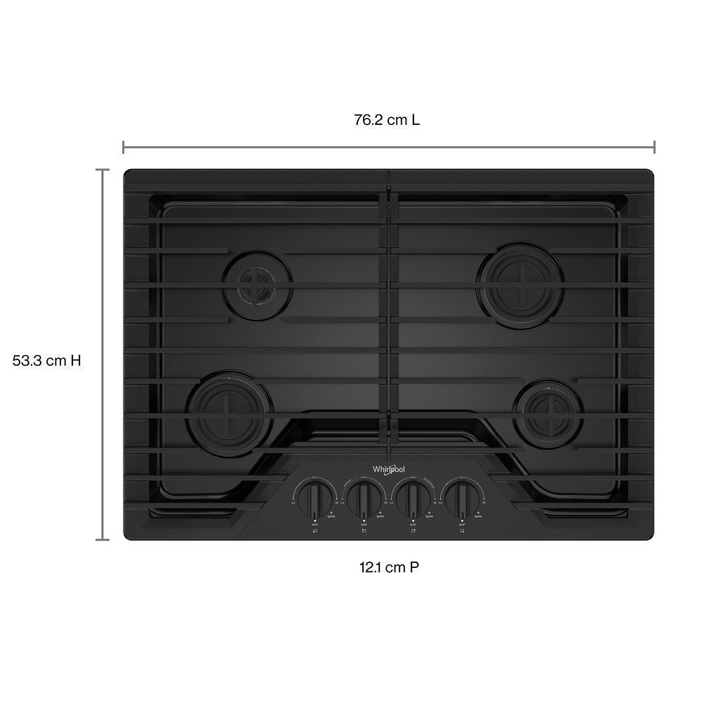 WHIRLPOOL WCGK3030PB Whirlpool 30-inch Gas Cooktop With Speedheat Burners