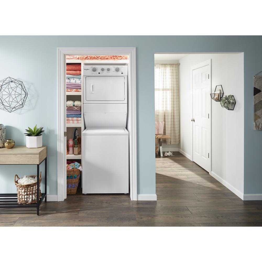 WHIRLPOOL WET4027HW Whirlpool 3.5 CU.FT Electric Stacked Laundry Center 9 Wash CYCLE...