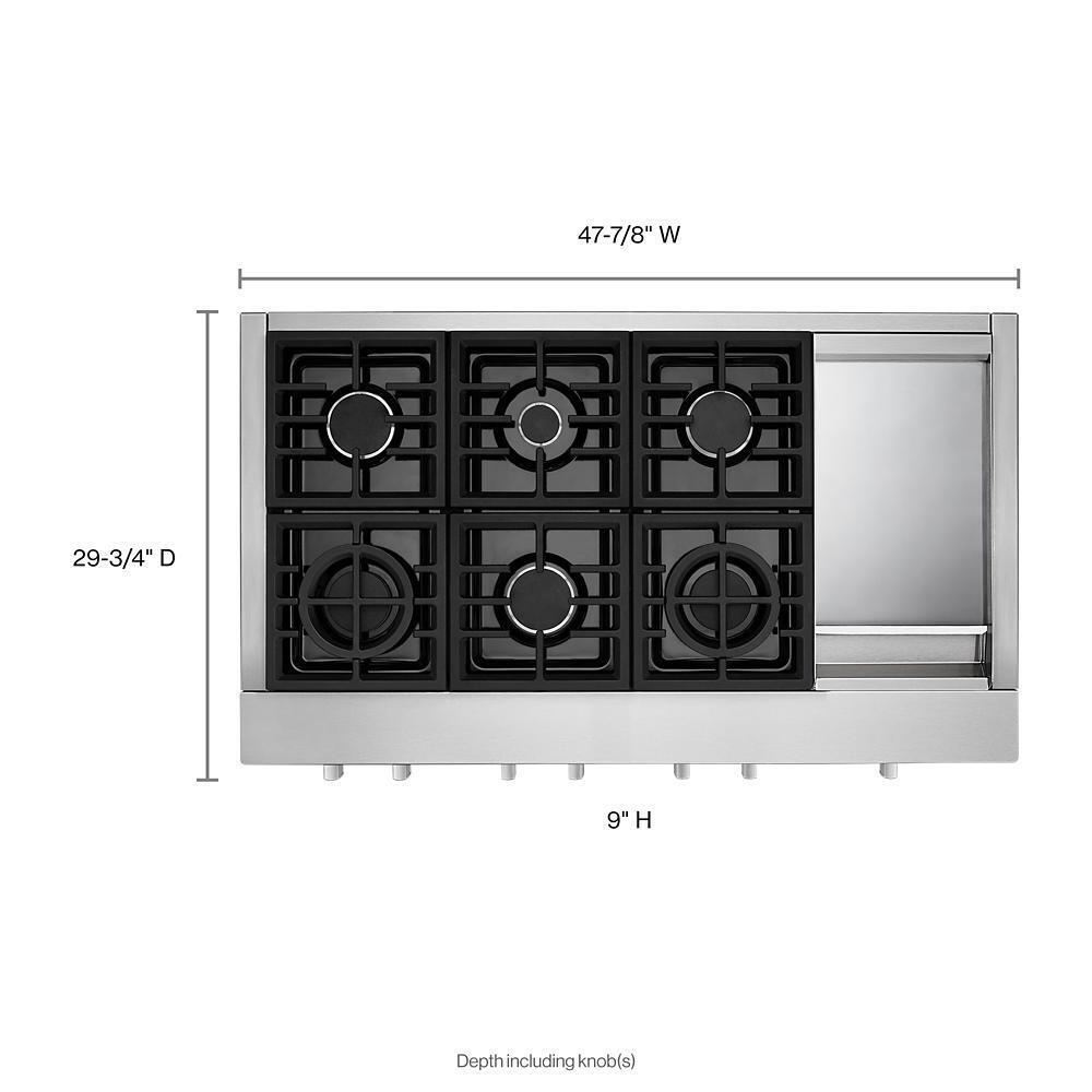 KITCHENAID KCGC558JSS Kitchenaid 48'' 6-burner Commercial-style Gas Rangetop With GRID...