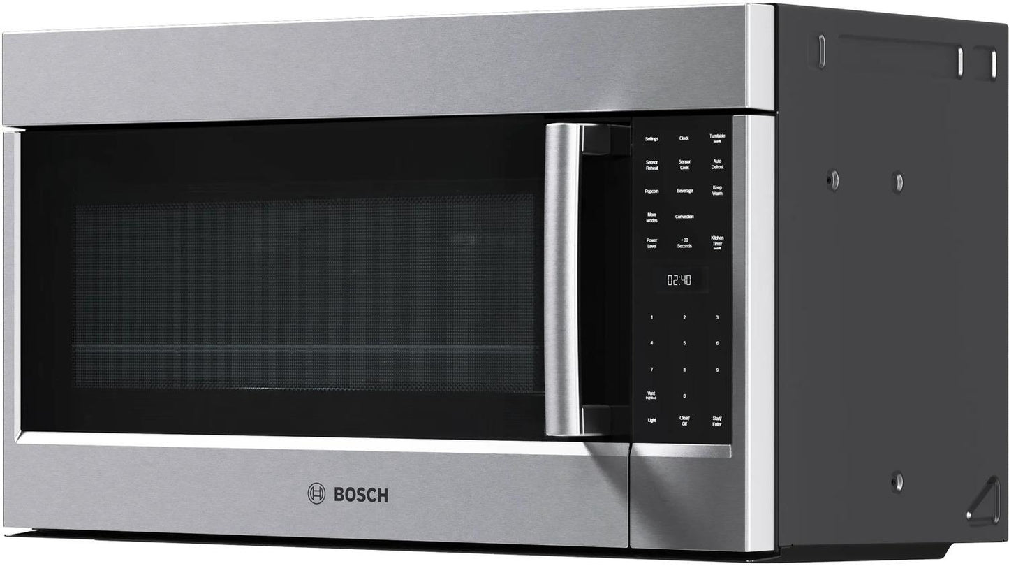 BOSCH HMV8054U 800 Series Over-the-range Microwave 30"" Left Sideopening Door, STAI...