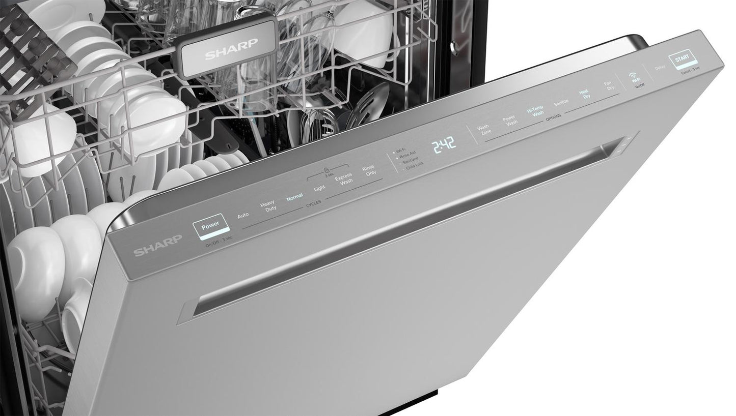 SHARP SDW6888JS Sharp 24 In. Slide-in Smart Dishwasher