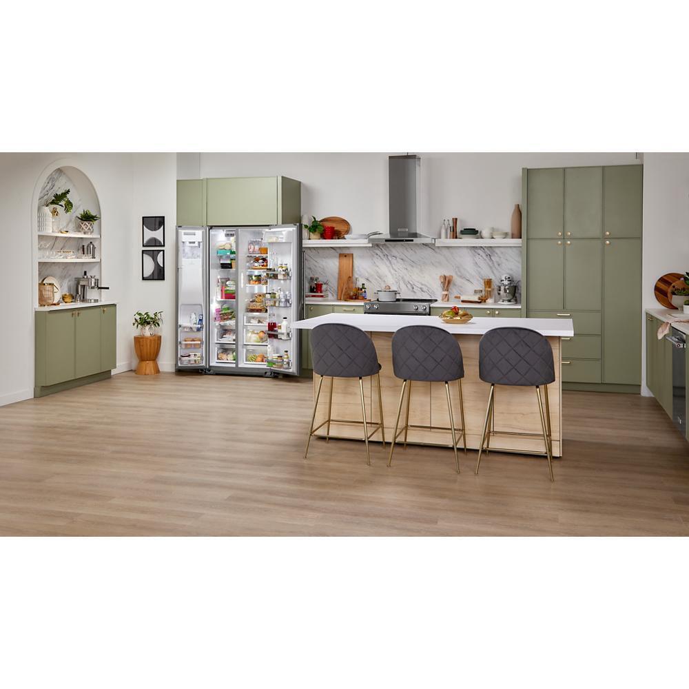 KITCHENAID KRSC700HBS 19.9 Cu Ft. Counter-depth Side-by-side Refrigerator With Exterior I...