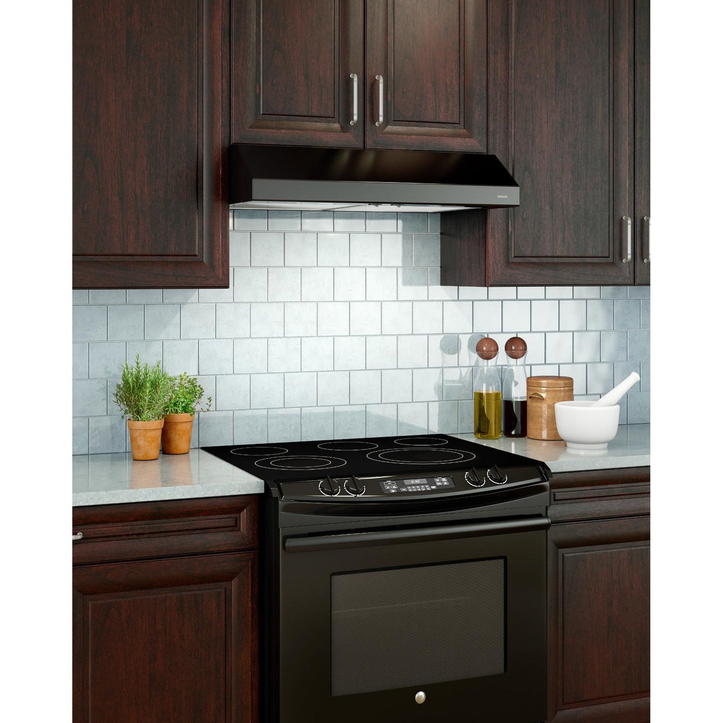 BROAN BCSEK130BL New - Glacier 30"" 250 Cfm 1.5 Sones Black Range Hood Energy STAR...
