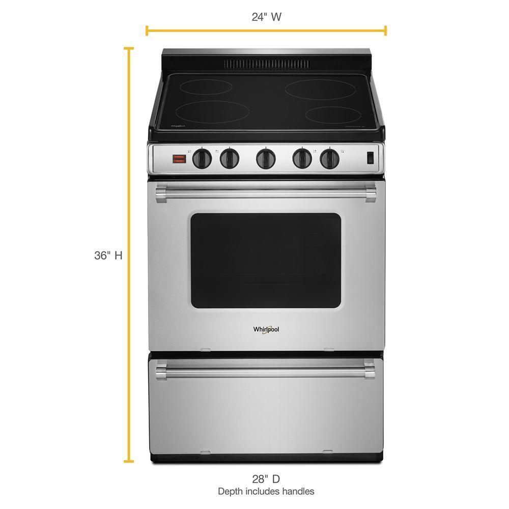 WHIRLPOOL WFE500M4HS Whirlpool 24-inch Freestanding Electric Range With Upswept SPILL...