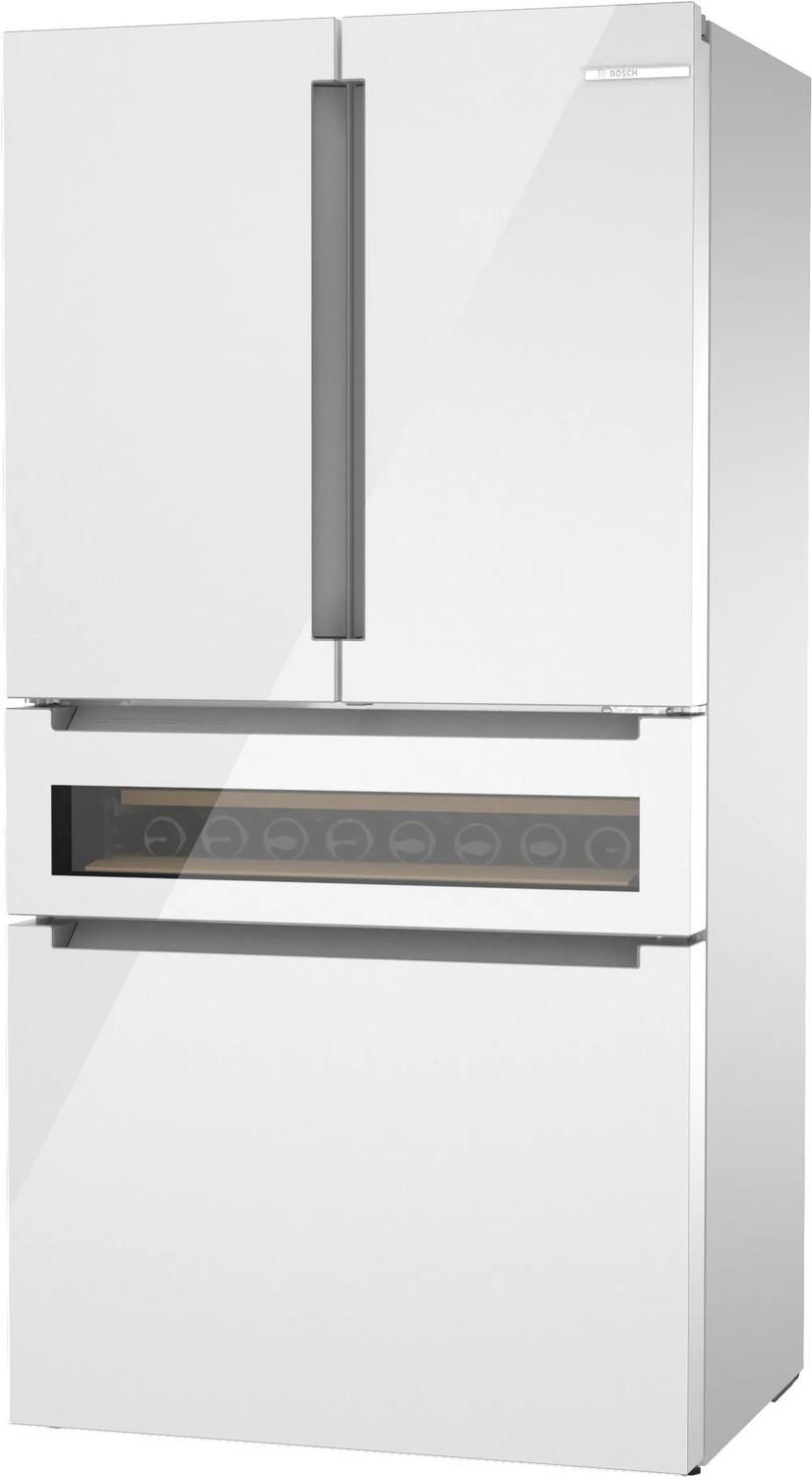 BOSCH B36CL81ENW 800 Series French Door Bottom Mount Refrigerator, Glass Door 36"" White