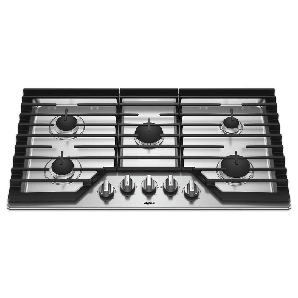 WHIRLPOOL WCG97US6HS Whirlpool 36-inch Gas Cooktop With Griddle - Stainless Steel