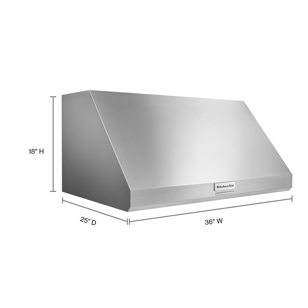 KITCHENAID KVWC906KSS 36"" 585 or 1170 Cfm Motor Class Commercial-style Wall-mount Canopy ...