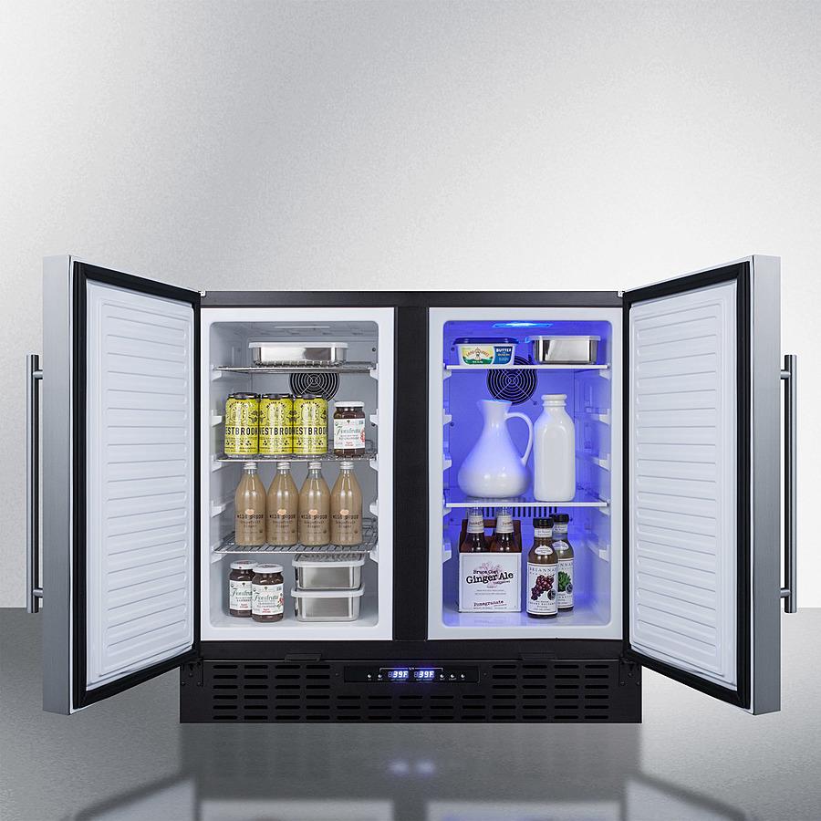 SUMMIT FFRF36 Commercially Approved, Frost-free, Side-by-side REFRIGERATOR-FREEZE...