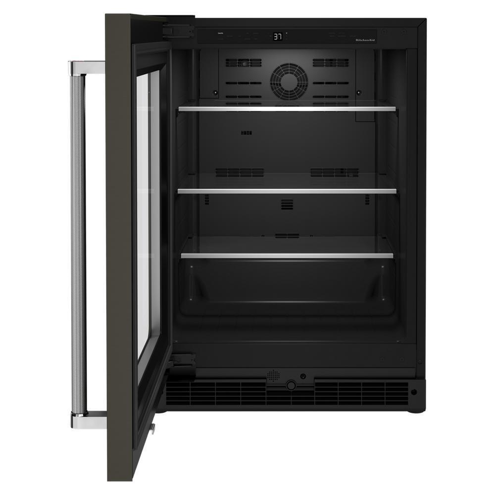 KITCHENAID KURL314KBS 24"" Undercounter Refrigerator With Glass Door and Shelves With META...