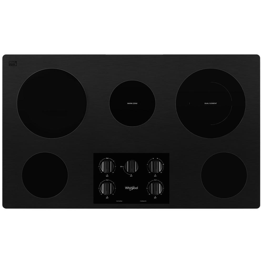 WHIRLPOOL WCE55US6HB 36-inch Electric Ceramic Glass Cooktop With Dual Radiant Element