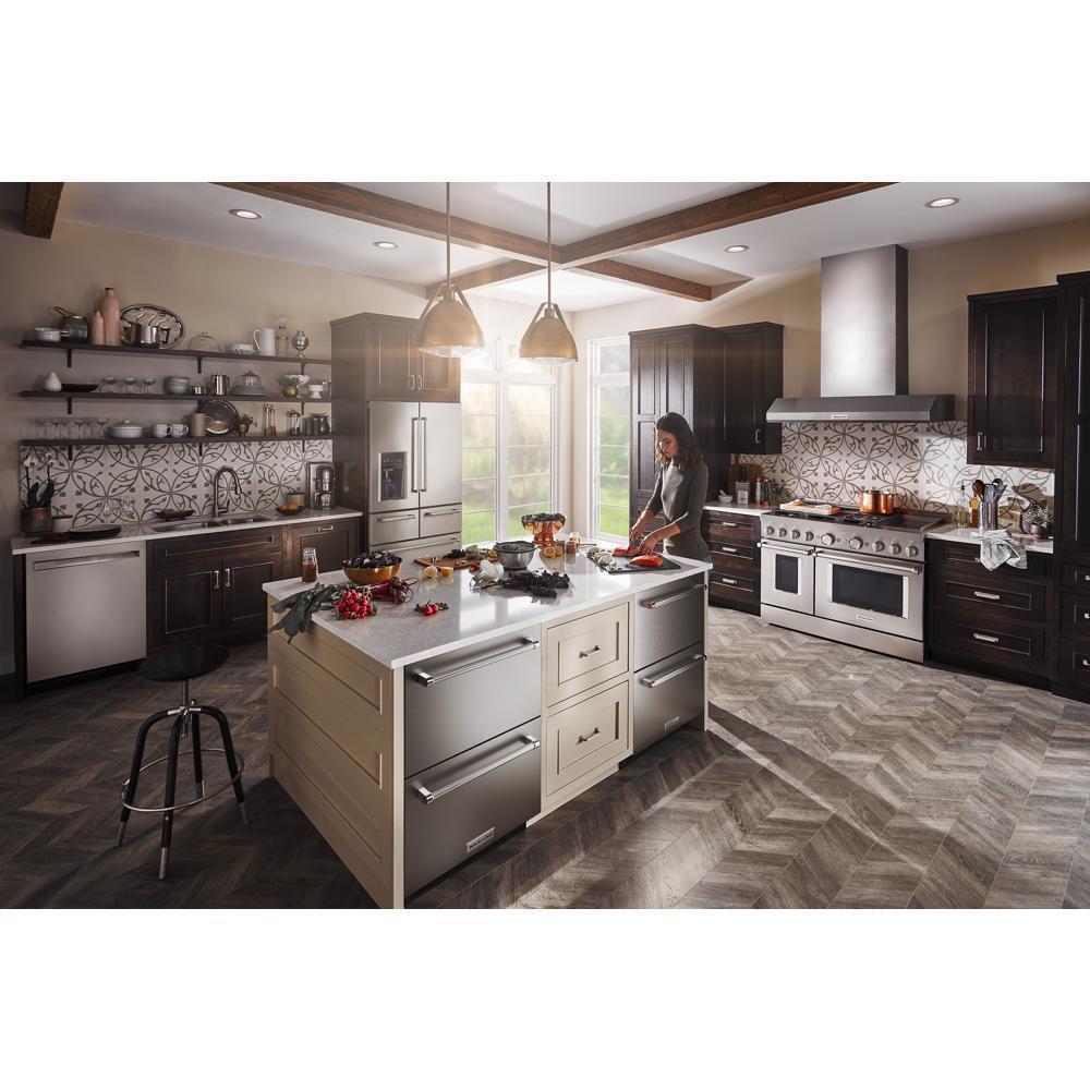 KITCHENAID KUDR204KSB 24"" Stainless Steel Undercounter Double-drawer Refrigerator - BLACK...