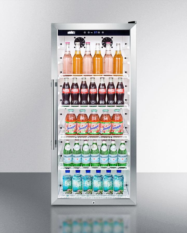 SUMMIT SCR1006 9 CU.FT. Commercial Glass Door Beverage Merchandiser With Digital C...