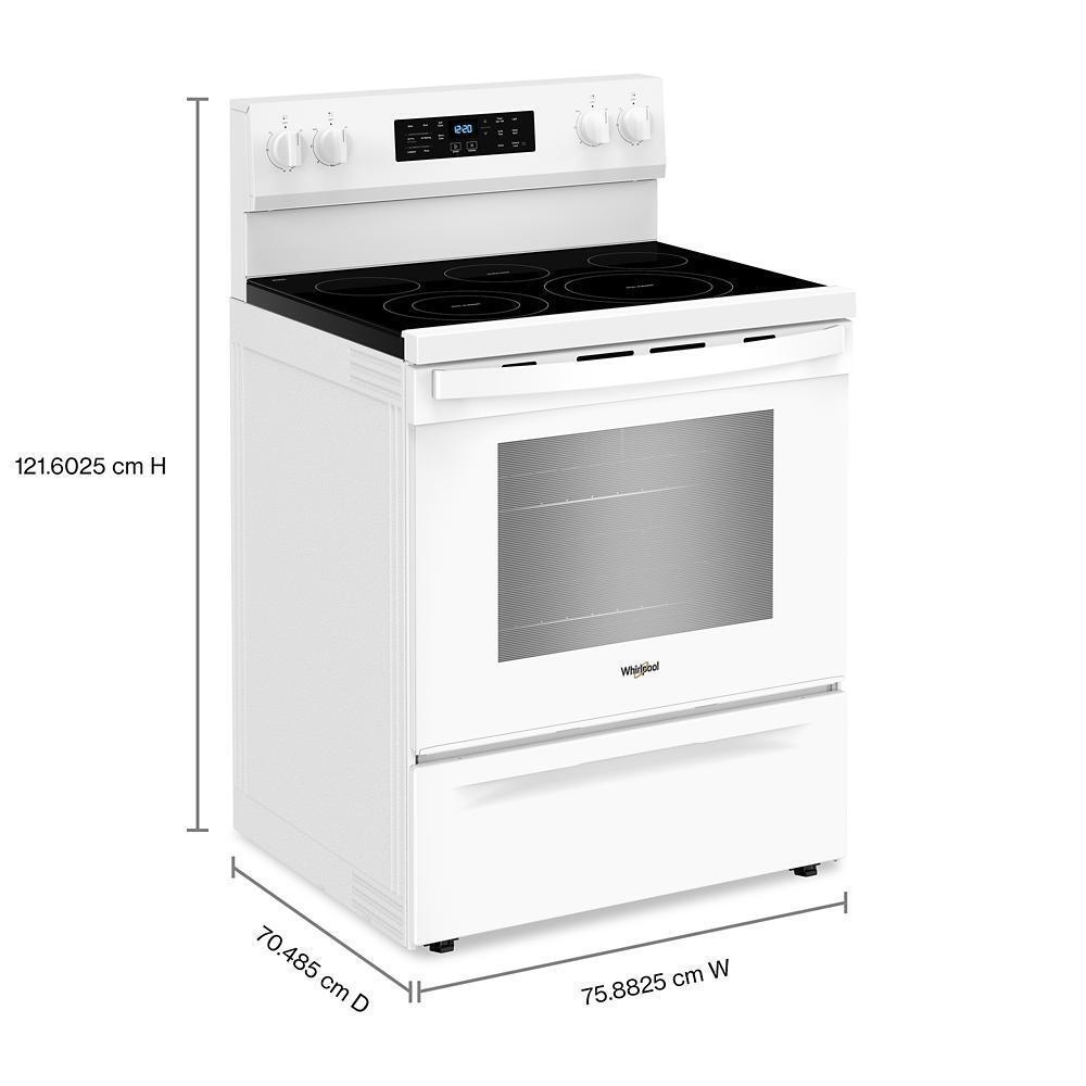 WHIRLPOOL WFES5030RW 30-inch Electric Range With Air Fry and Air Baking, Self Cleaning, ...