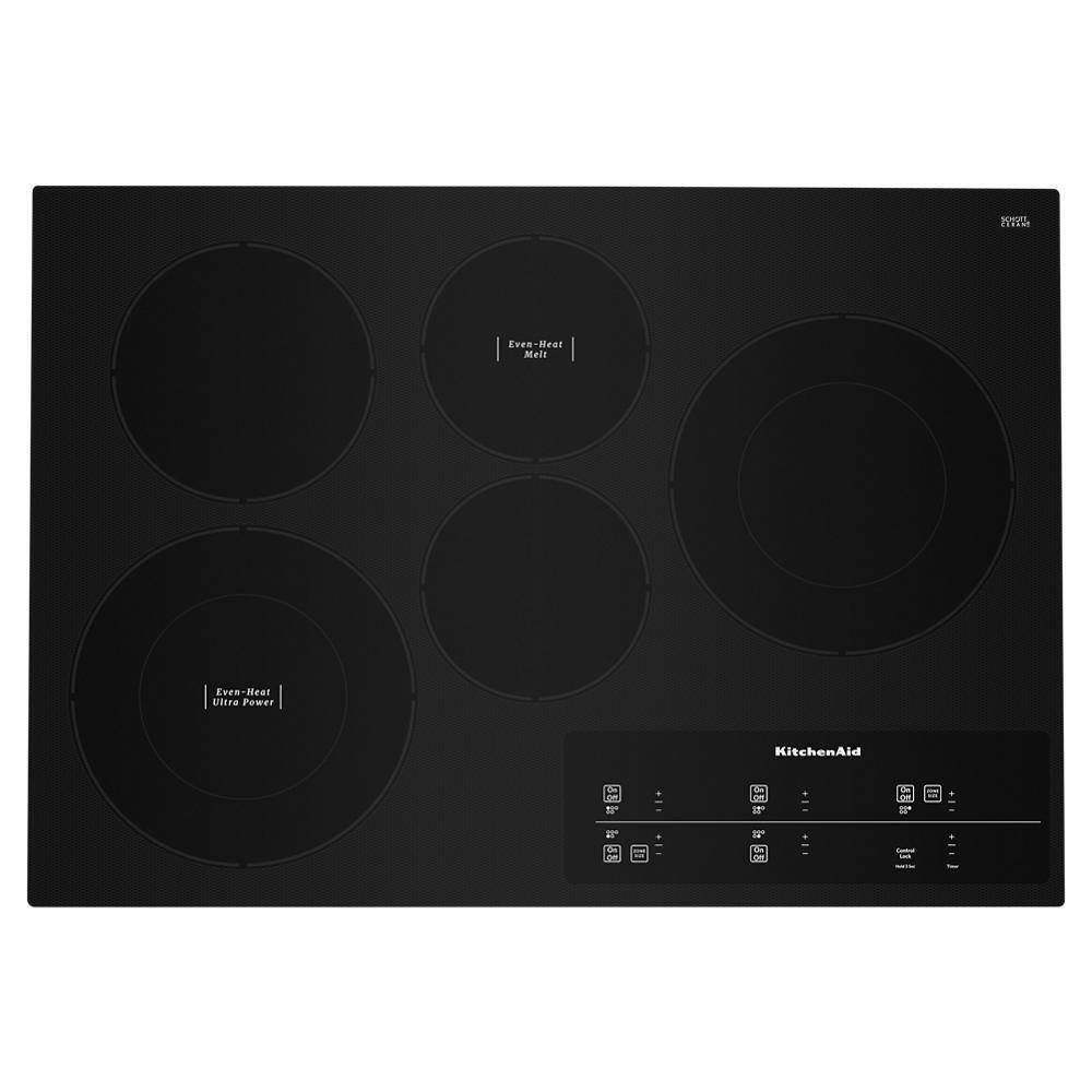 KITCHENAID KCES950KBL 30"" Electric Cooktop With 5 Elements and Touch-activated Controls