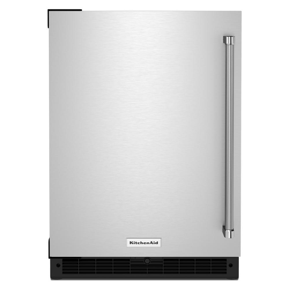 KITCHENAID KURL114KSB 24"" Undercounter Refrigerator With Stainless Steel Door - Black CAB...
