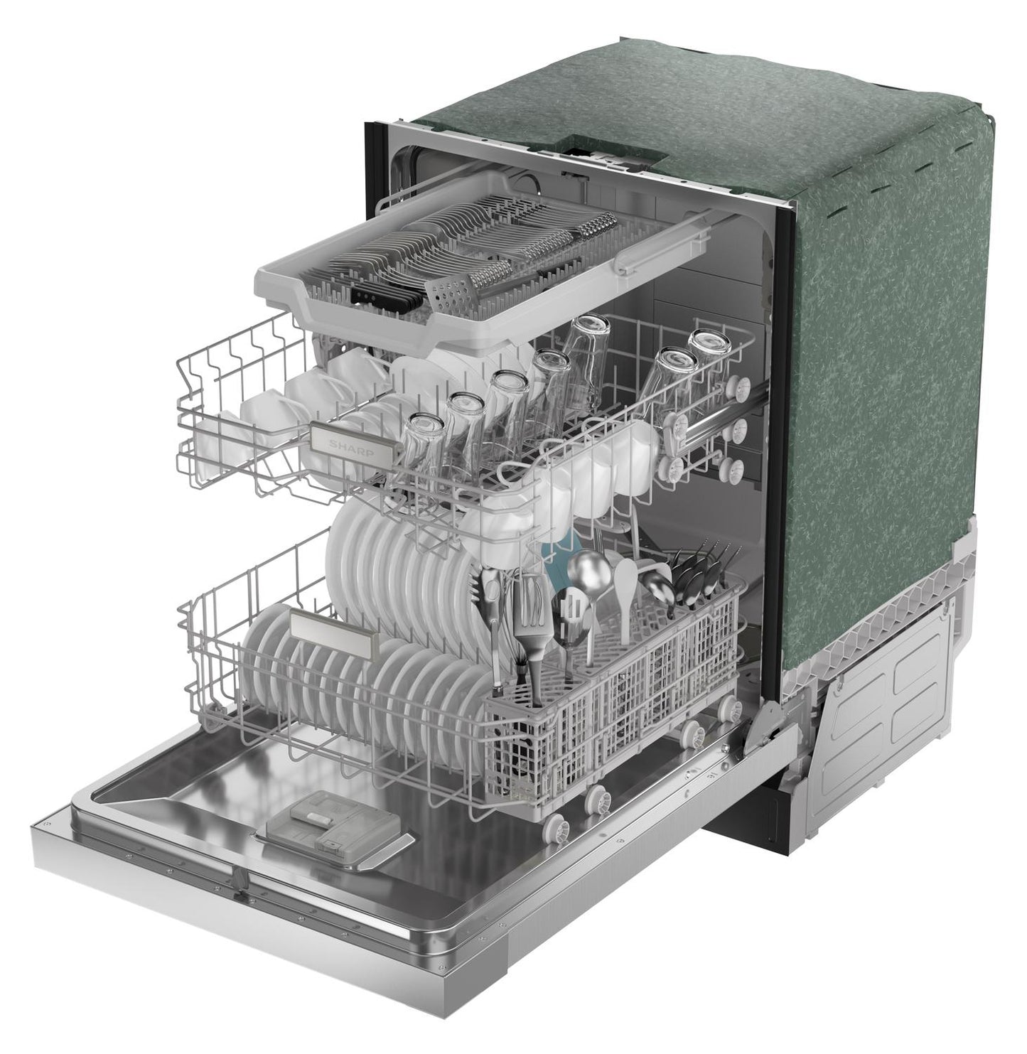 SHARP SDW6506JS Sharp 24 In. Slide-in Stainless Steel Hybrid Dishwasher