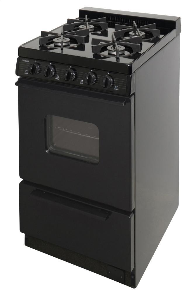 PREMIER BHK5X0BP 20 In. Freestanding Battery-generated Spark Ignition Gas Range In B...