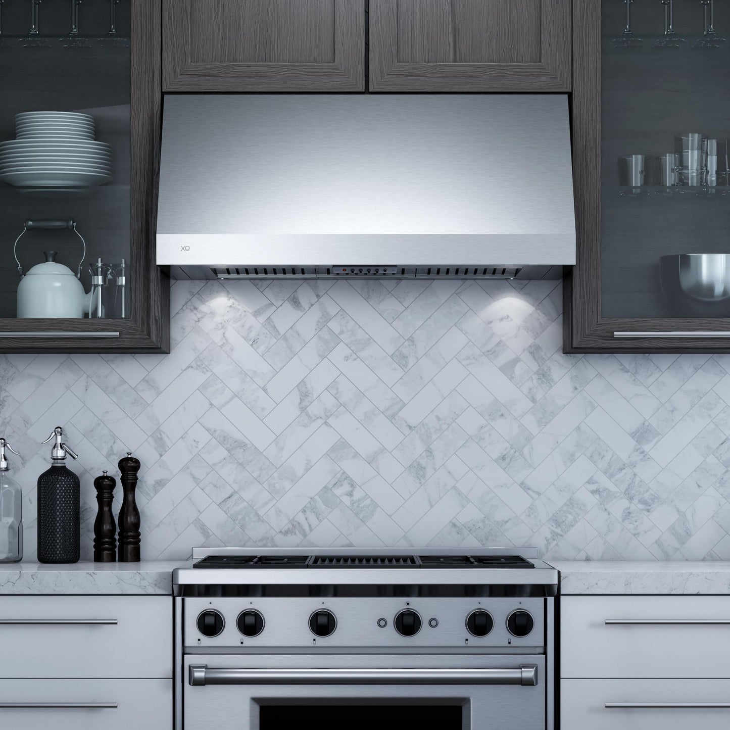 XO APPLIANCE XOT1848KSE XO Appliance 48"" 1000 Cfm Italian Made Pro Hood Range Hood Stainless