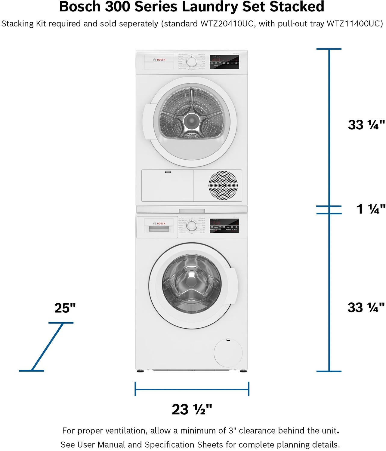 BOSCH WTG86403UC Bosch 300 Series Condenser Tumble Dryer 24'' Wtg86403uc