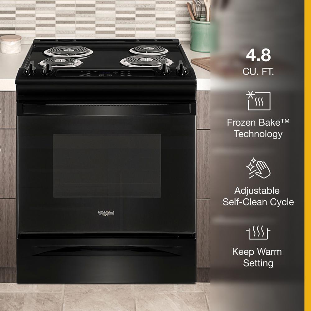 WHIRLPOOL WEC310S0LB 4.8 Cu. Ft. Whirlpool Electric Range With Frozen Bake TECHNO...