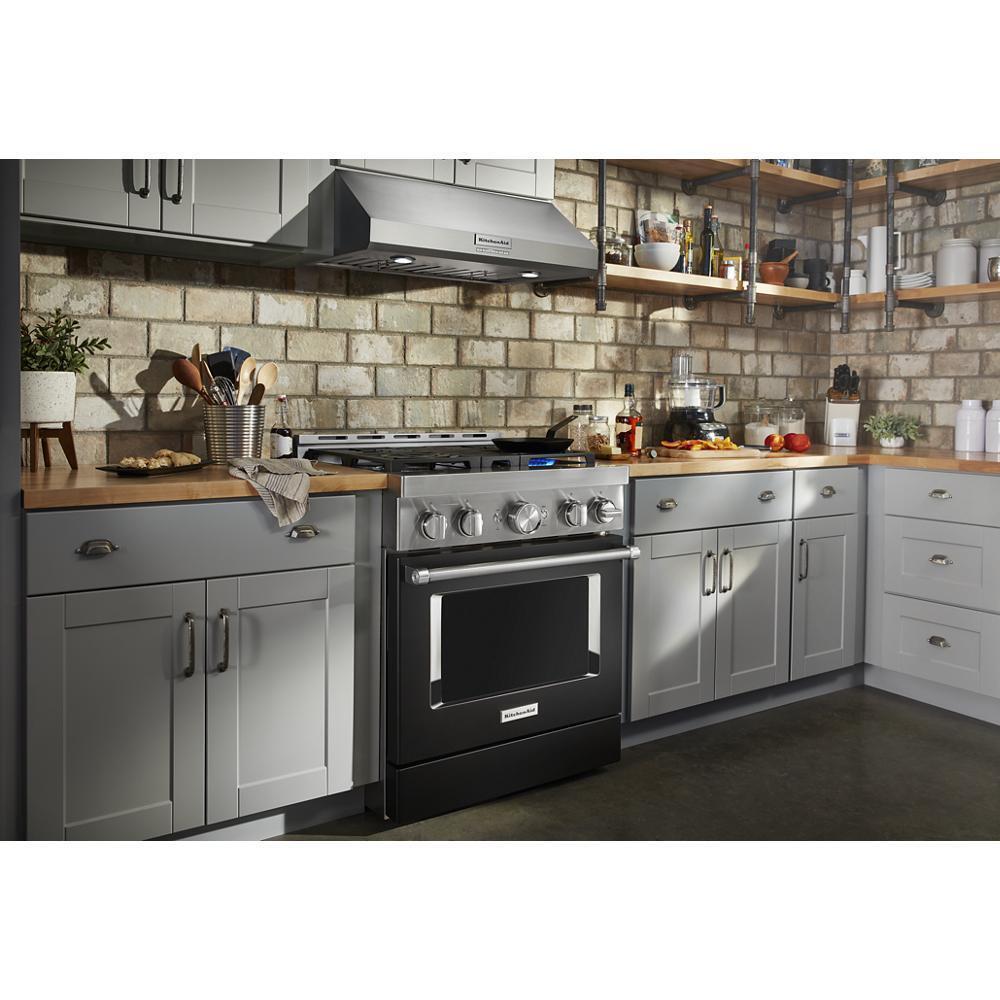 KITCHENAID KFGC500JBK Kitchenaid 30'' Smart Commercial-style Gas Range With 4 Burners ...