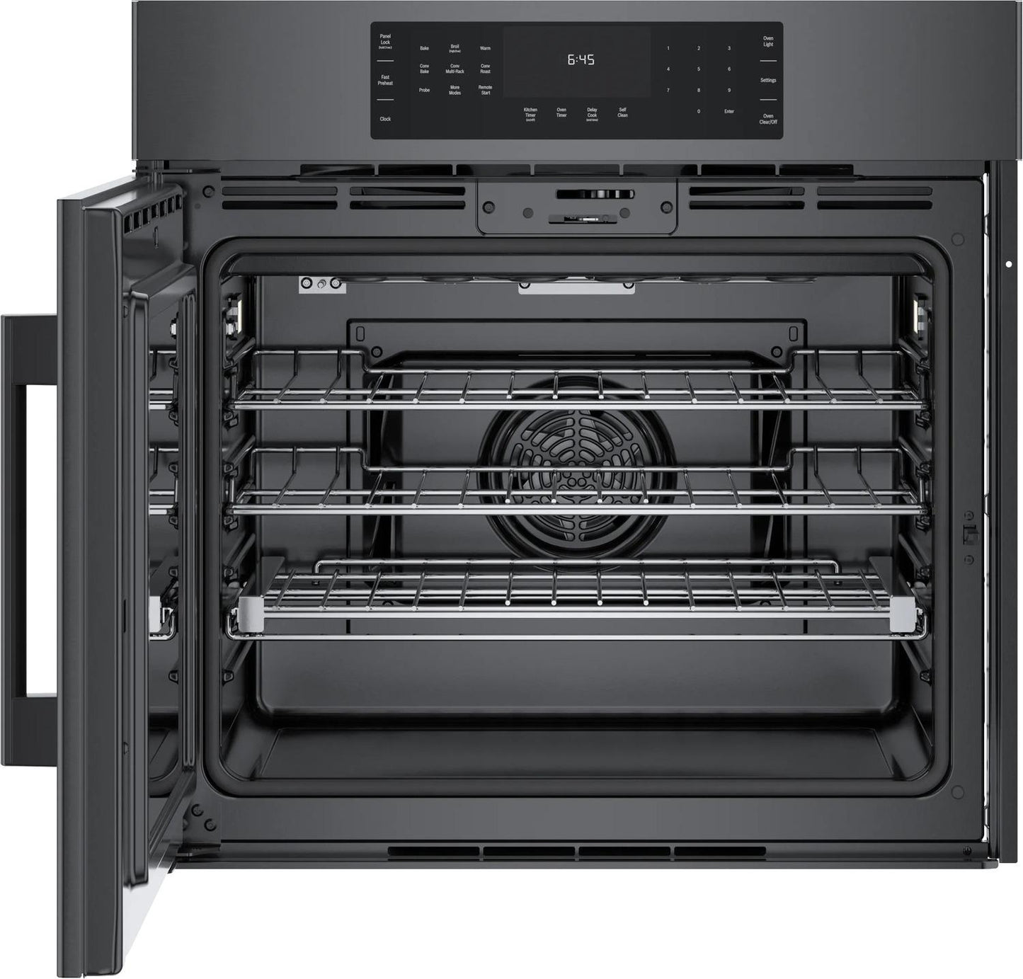 BOSCH HBL8444LUC 800 Series Single Wall Oven 30'' Left Sideopening Door, Black STAIN...
