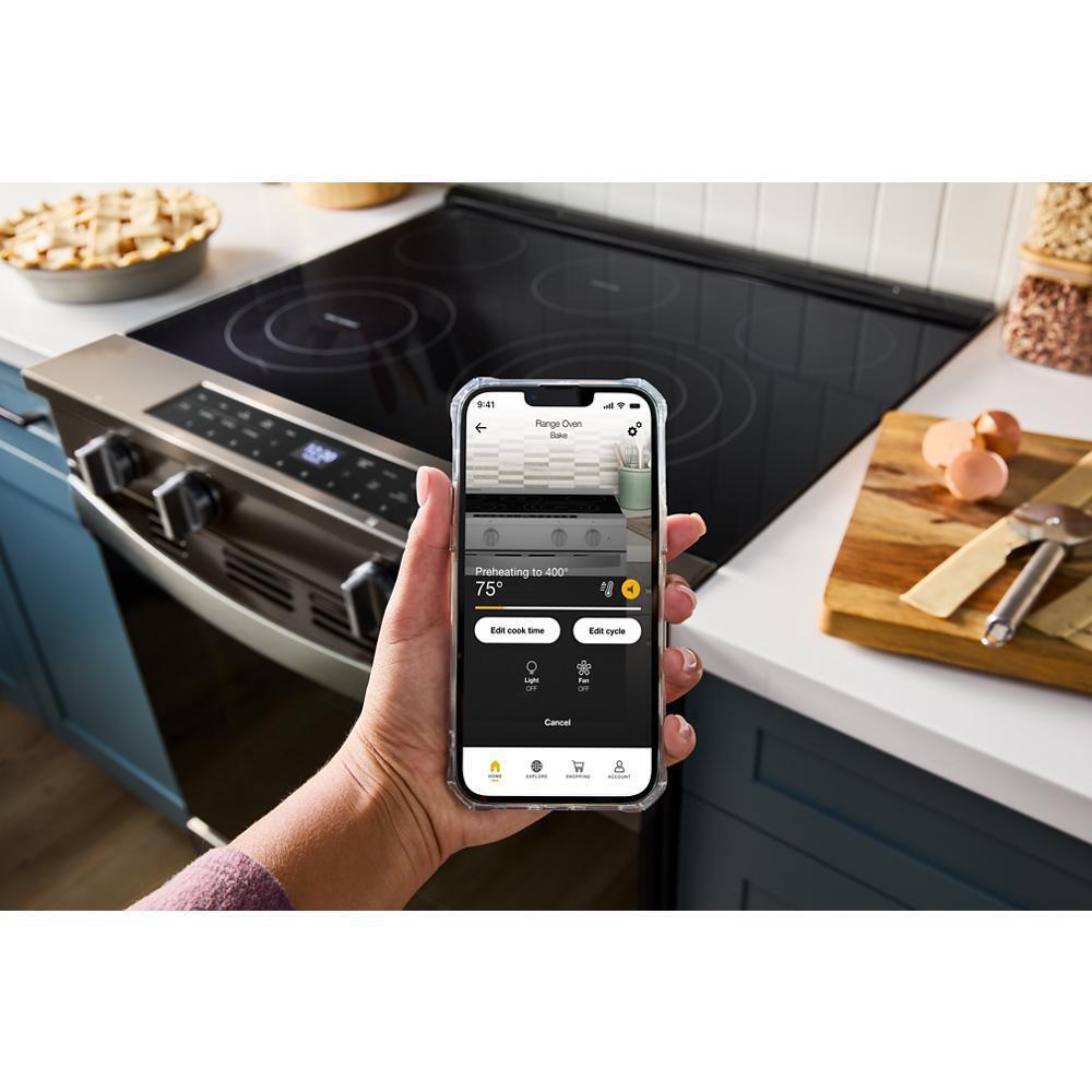 WHIRLPOOL WSES7530RV 30-inch Smart Slide In Electric Range With Air Cooking Technology, ...