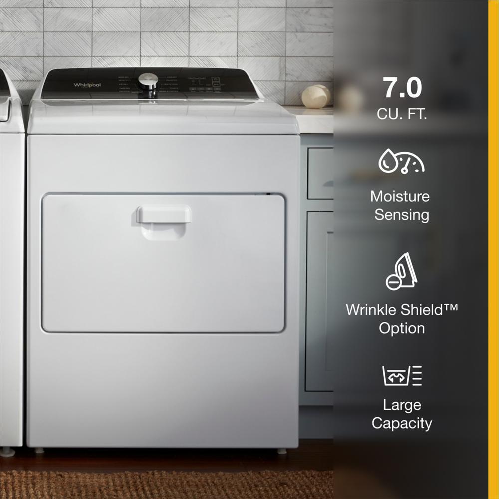 WHIRLPOOL WGD5010LW Whirlpool 7.0 Cu. Ft. Top Load Gas Moisture Sensing Dryer