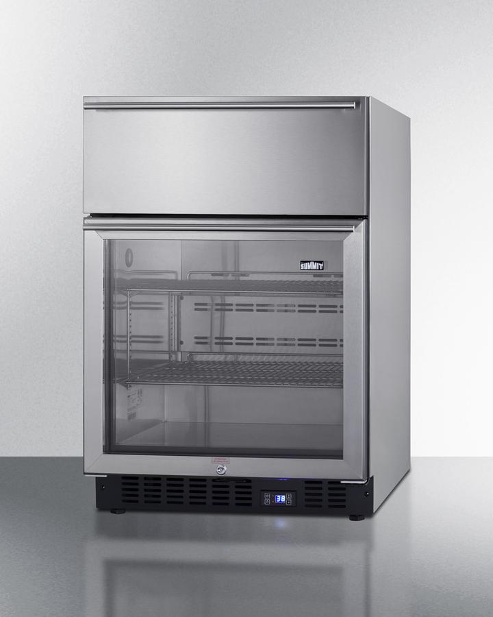 SUMMIT SCR615TDCSS Commercially Approved 4.76 CU.FT. Undercounter Beverage Center WITH...