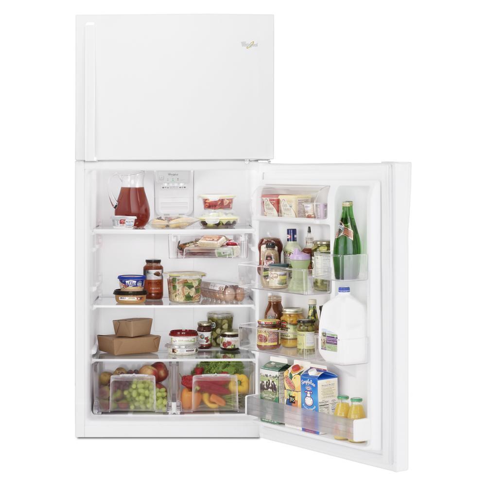 WHIRLPOOL WRT519SZDW White Whirlpool 30"" Wide Top-freezer Refrigerator With LED INTER...