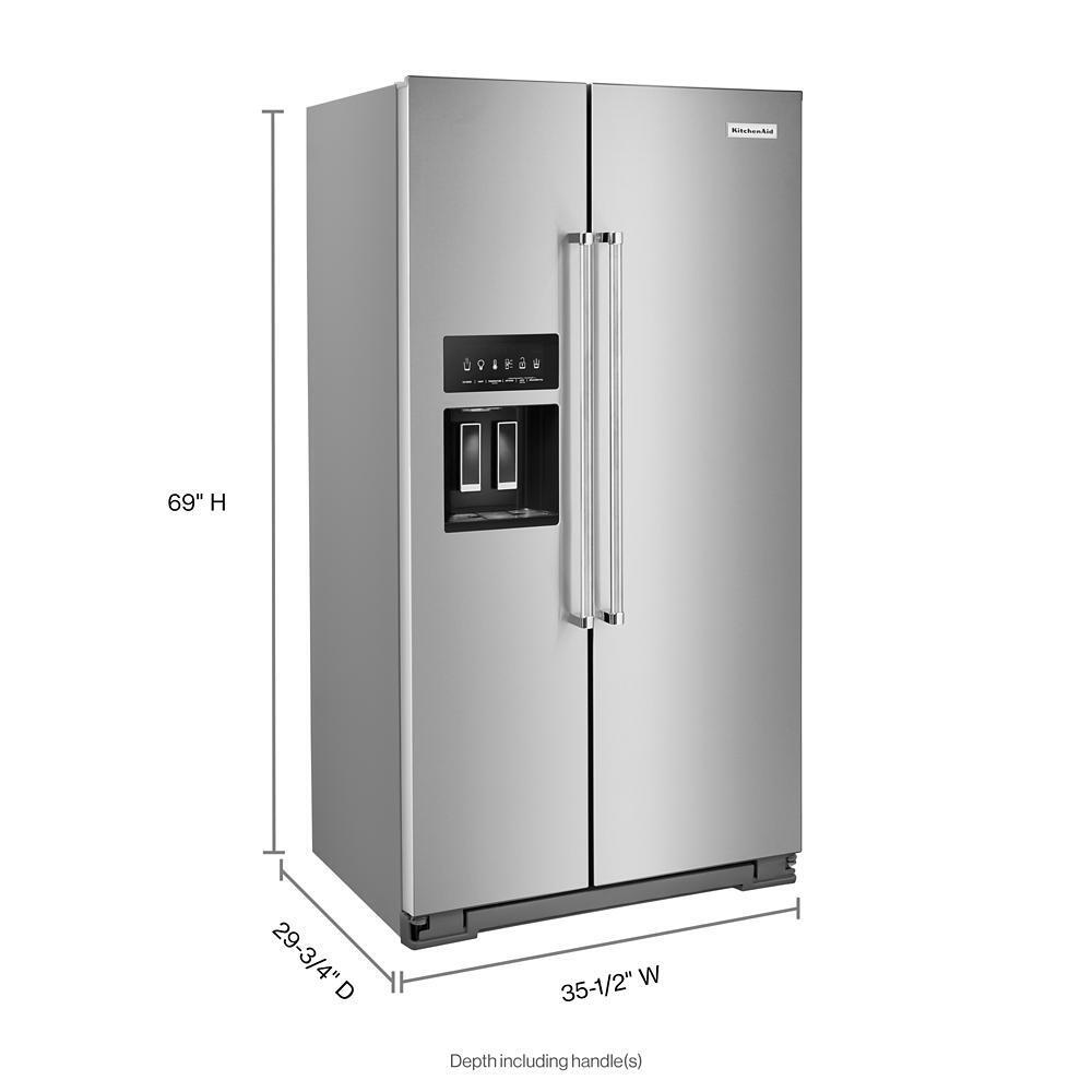 KITCHENAID KRSC700HPS 19.9 Cu Ft. Counter-depth Side-by-side Refrigerator With Exterior I...