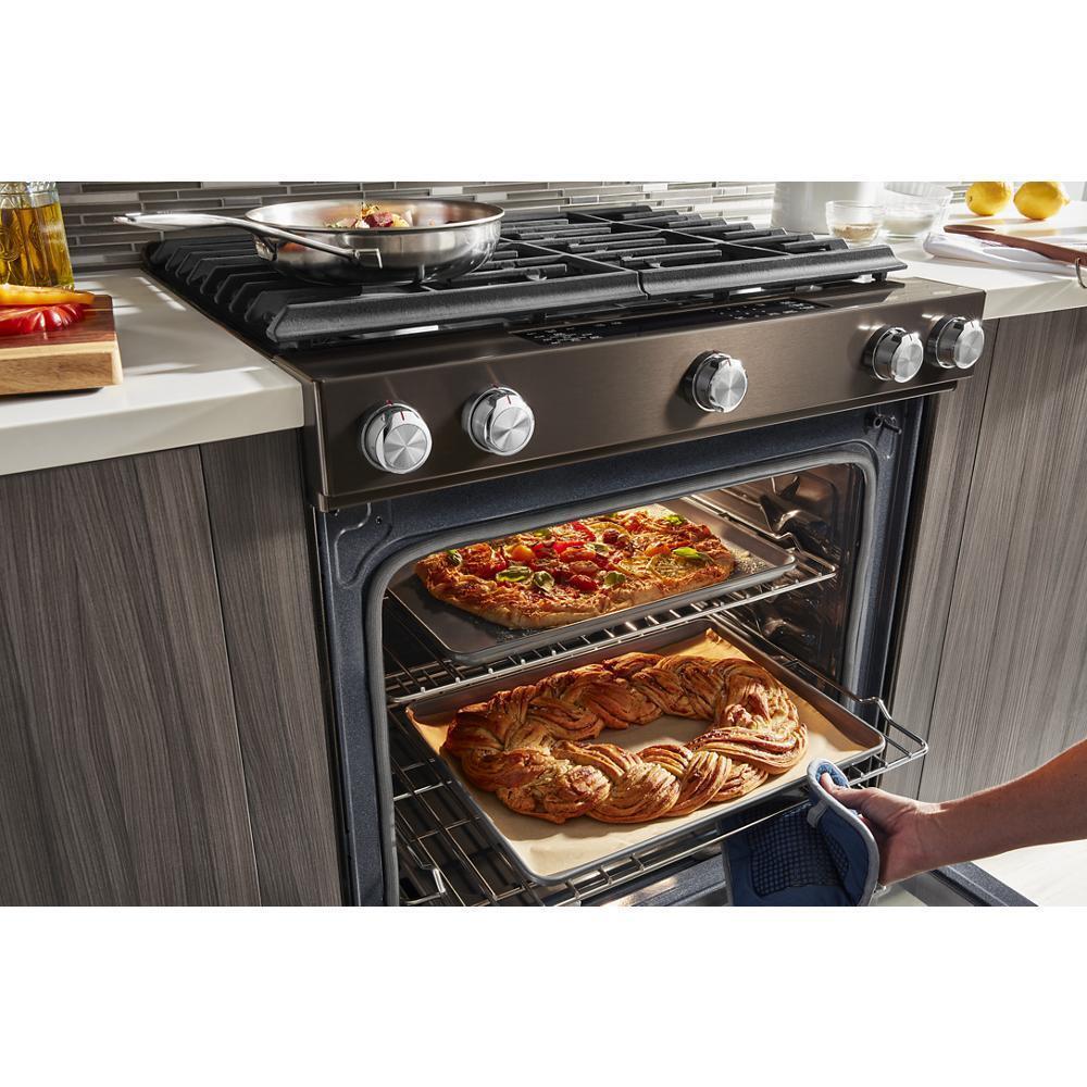 KITCHENAID KSGG700EBS Kitchenaid 30-inch 5-burner Gas Slide-in Convection Range - BLAC...