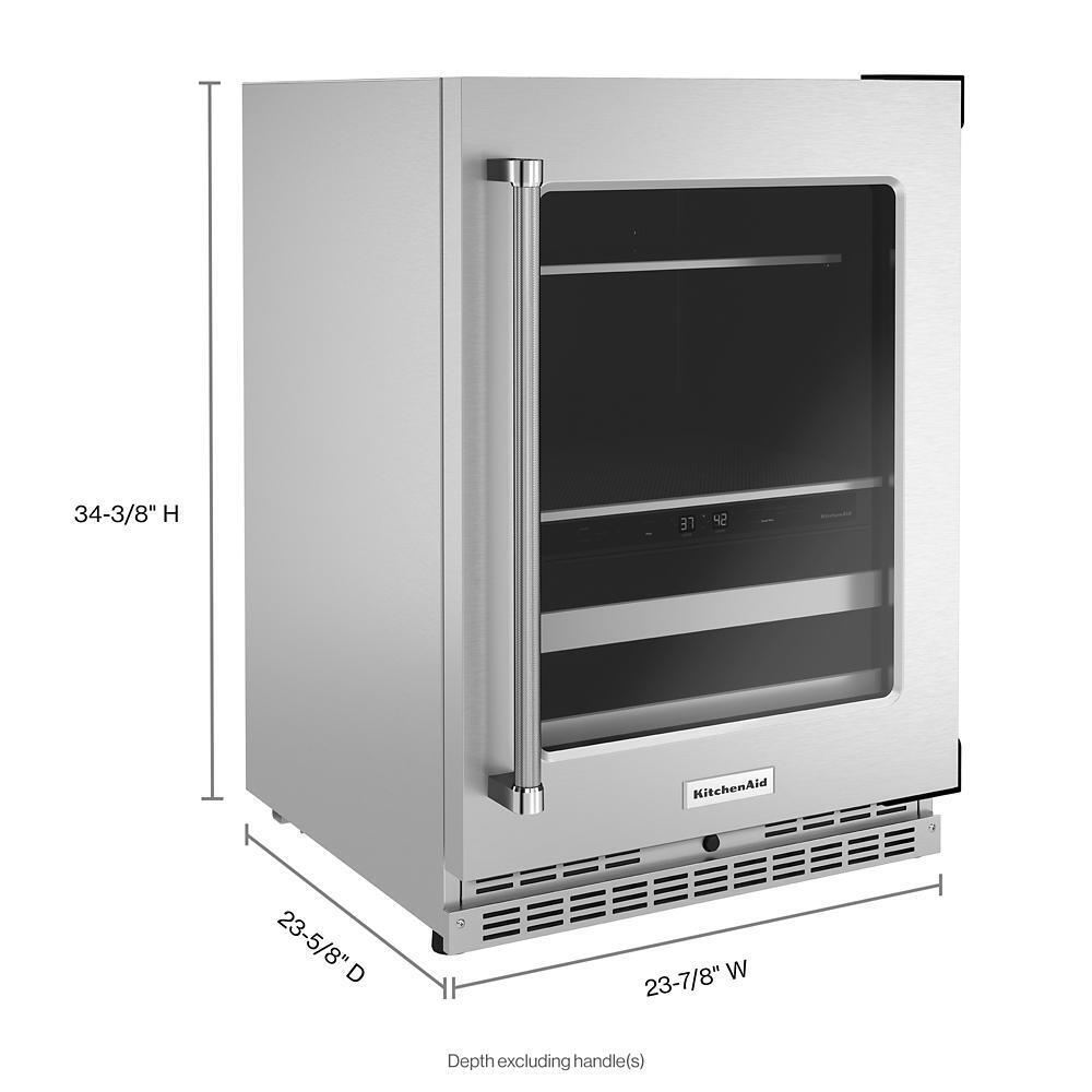KITCHENAID KUBR314KSS 24"" Beverage Center With Glass Door and Metal-front Racks - STAINLE...