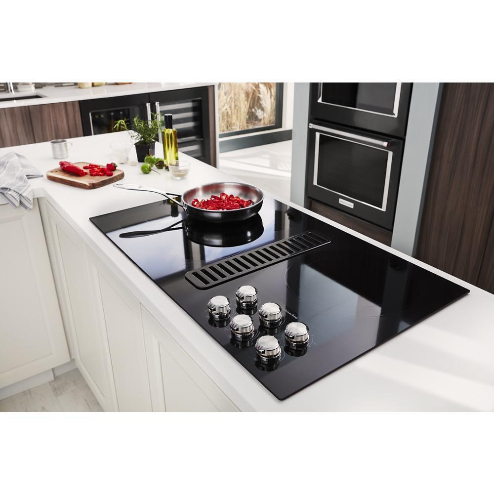 KITCHENAID KCED606GBL KitchenAid 36"" Electric Downdraft Cooktop With 5 Elements - Black