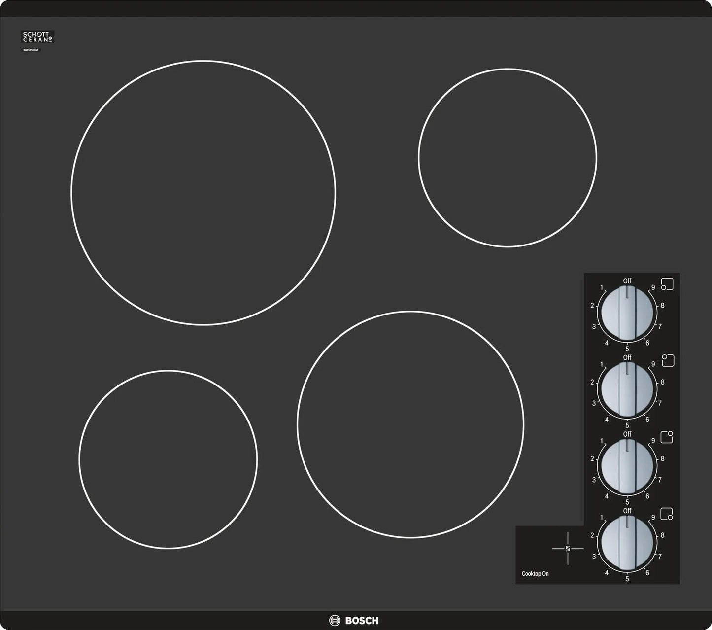 BOSCH NEM5466UC Bosch 24"" Electric Cooktop 500 Series - Black Frameless