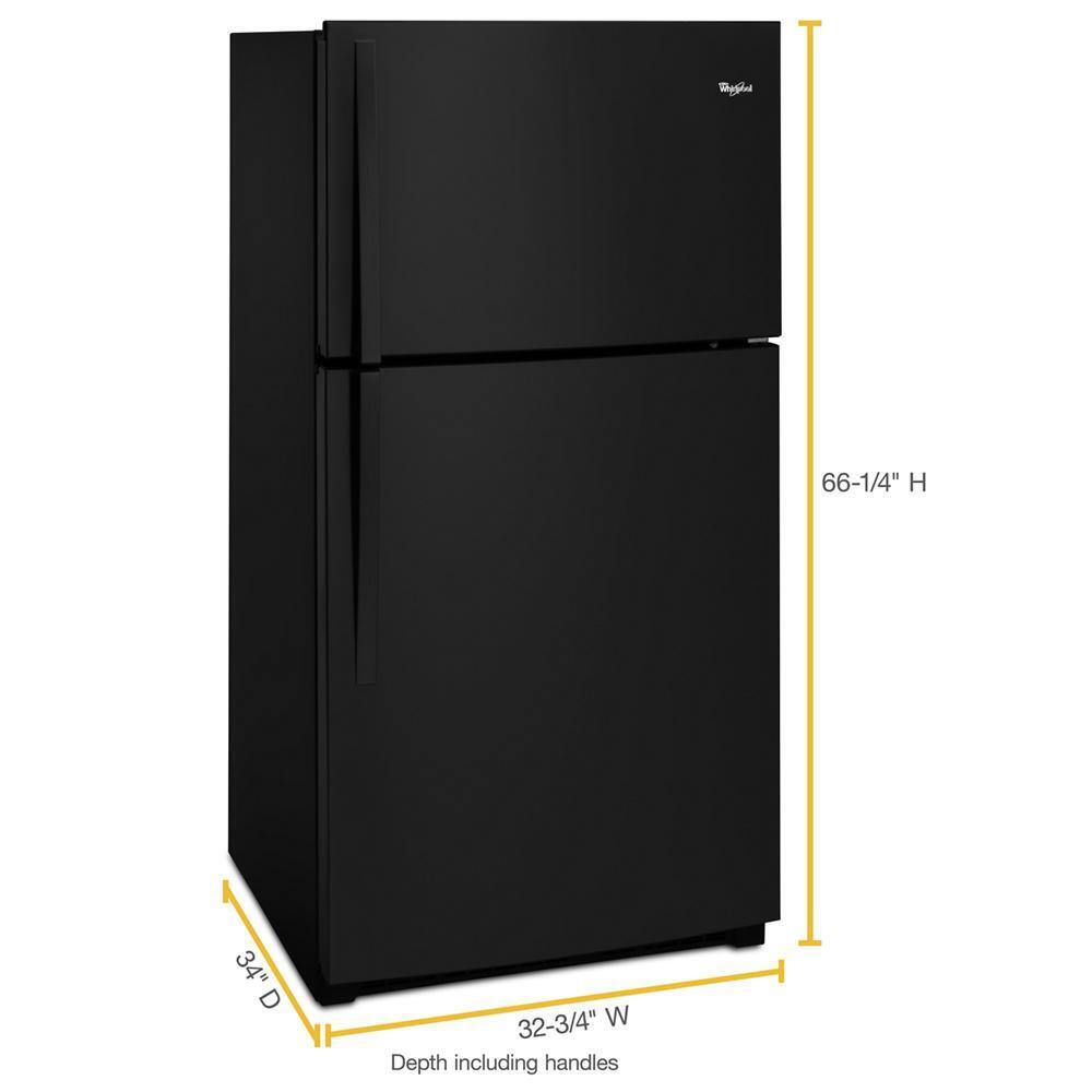WHIRLPOOL WRT541SZDB Black Whirlpool 33"" Wide Top-freezer Refrigerator With Optional ...