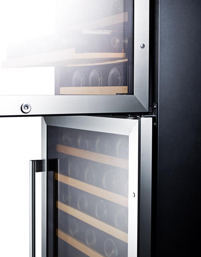 SUMMIT SWC1875B Dual Zone 118 Bottle Wine Cellar With Two Glass Doors and Digital T...